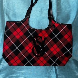 Victoria's Secret Red and Black Plaid Tote-NWT!
